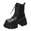 Fashion 2025 Chunky Platform Ankle Boots Women New Autumn Winter Motorcycle Boots Woman Thick Bottom Non Slip Leather Combat Boots 9CM
