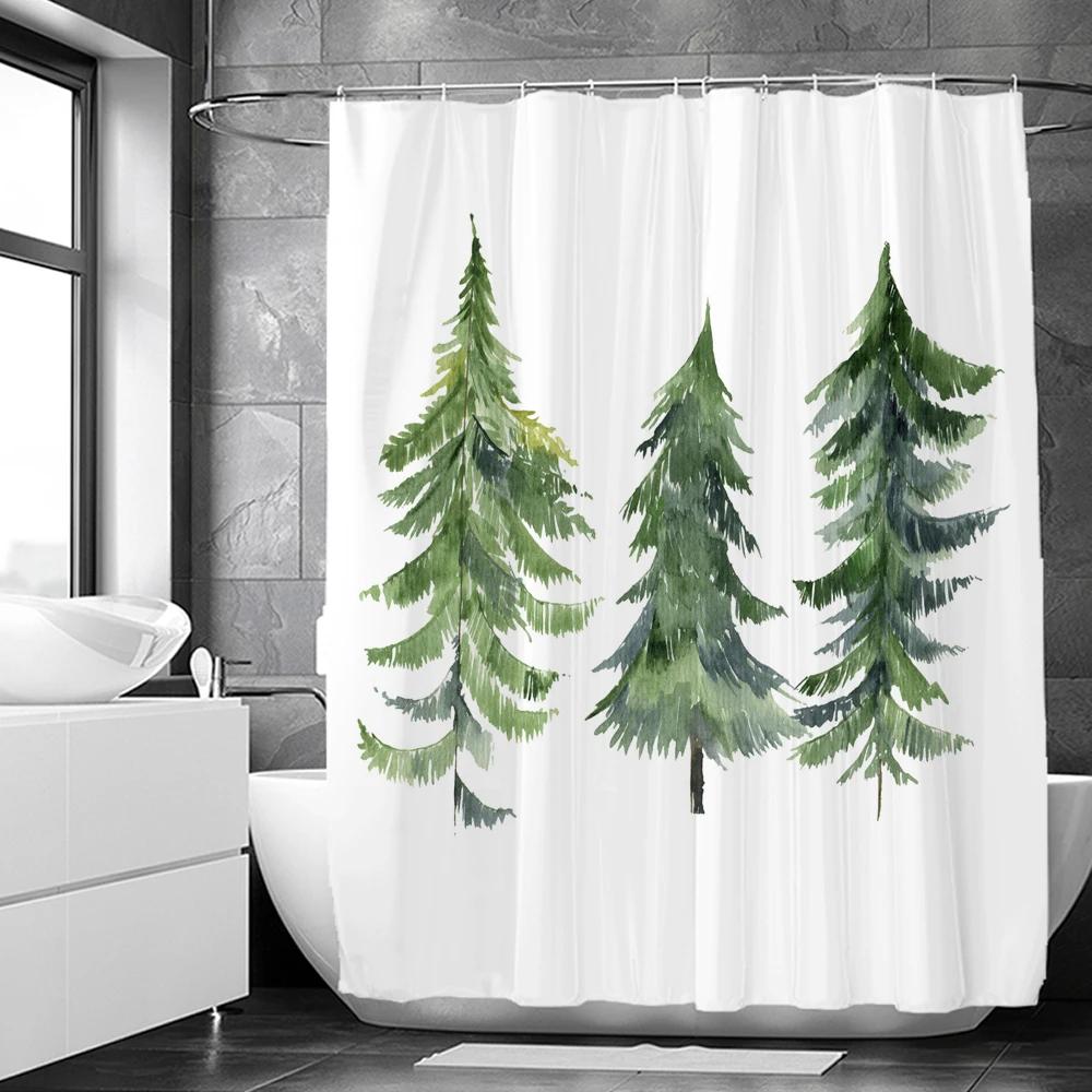 3D Printed Fabric Shower Curtains Fresh Flowers Plant Bath Screens Waterproof Bathroom Decor with 12 Hooks Shower Curtain