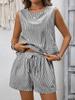 2026 Summer European & American Women's Sleeveless Round Neck Vest & Shorts Casual Fashion Two-Piece Set