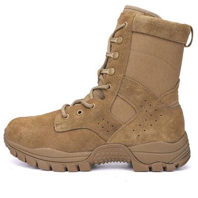 Bottes de Combat Imperméables en Mesh Marron pour Homme - Résistantes à l'Usure, Montantes, Entraînement Désertique