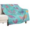 Rainbow Chickens Throw Blanket No Pilling Soft Warm Blanket for Bed