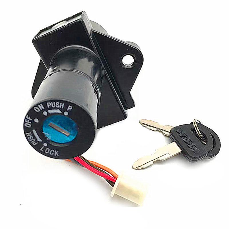 Motorcycle Electrical Ignition Switch Fuel Gas Cap Cover Seat Key Lock Set for Suzuki GN250 WJ250 1985-2001