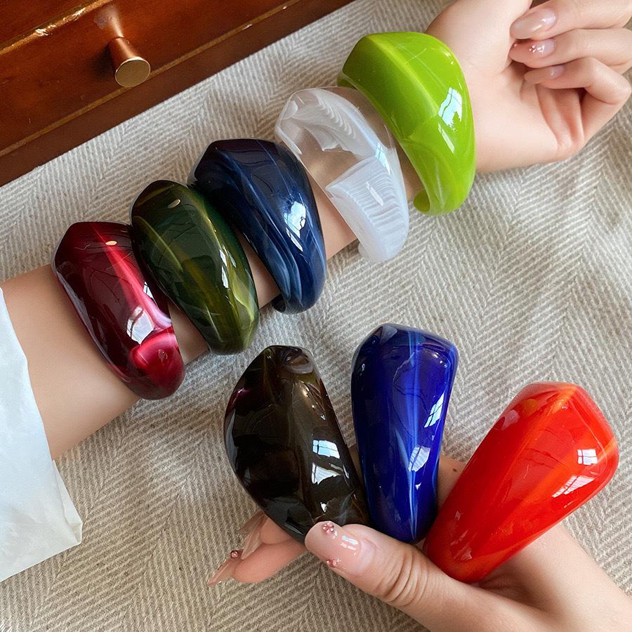 Europejski i Amerykański Akrylowy Geometryczny Okrągły Bransoletka - Luksusowa Wysokiej Klasy Przesadzona Biżuteria Ręczna