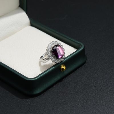 Simulation Purple Tanzanite Colored Gemstone Open Ring Women'S Group Set Zircon Ring