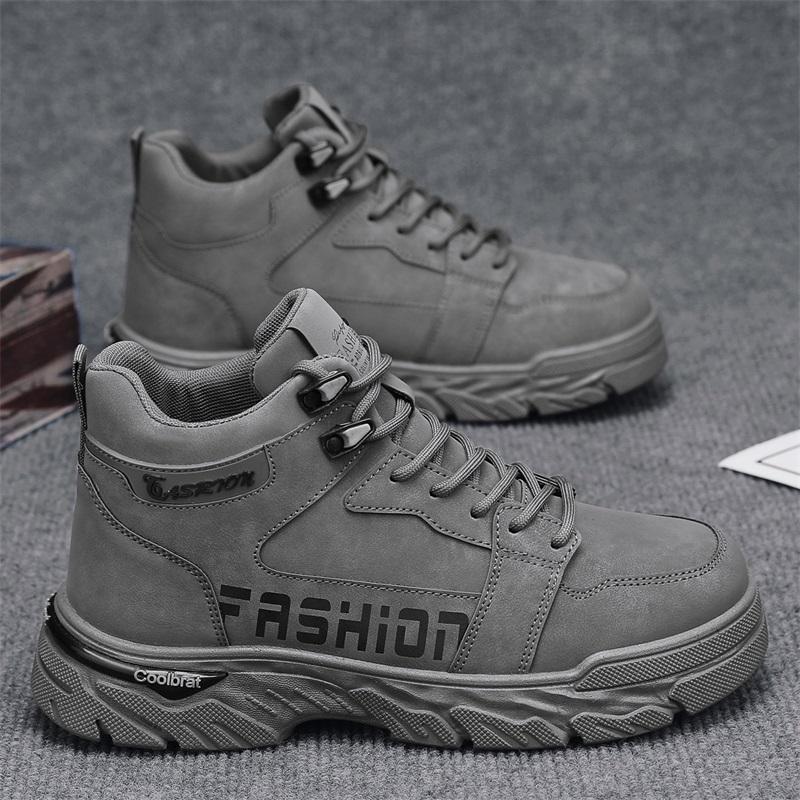 Fashion 2025 Luxury Men Shoes Male Waterproof Boots High Top Sneakers Combat Ankle Boots for Men Outdoor Light Casual Leather Shoes