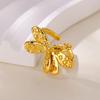 Dainty Four Leaf Clover Butterfly Stainless Steel Rings Gold Color Anti Fading Ring for Women Jewelry Wedding Accessories Gifts