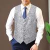 Men Waistcoat V-neck Sleeveless Single Breasted Vest Coat Shiny Sequins Daily Parties Nightclubs Vest