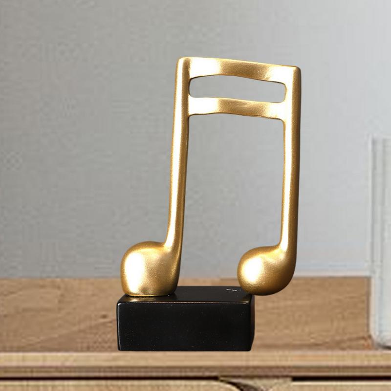 Musical Note Figurines Creative Home Decoration Resin Golden Sculpture Piano Office Desktop TV Cabinet Ornaments Birthday Gifts