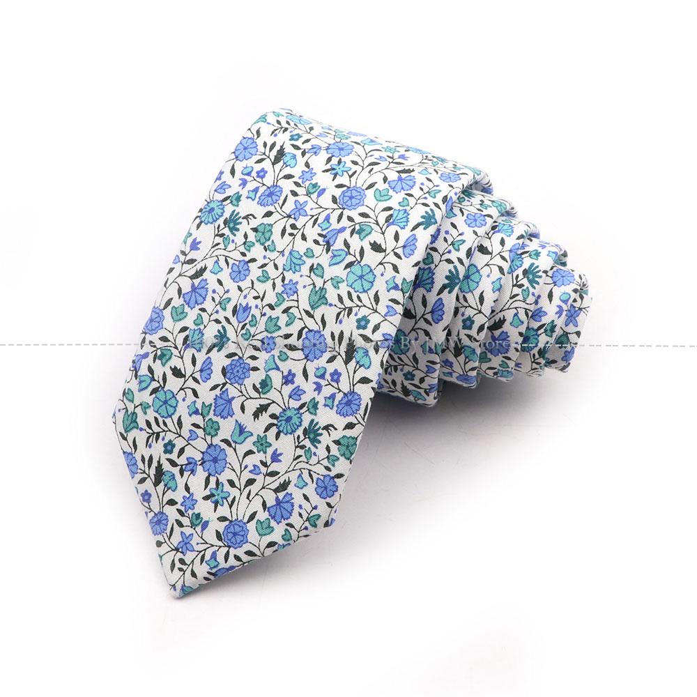 New Chic, Blumenkrawatte, 100 % Baumwollkrawatte, für Männer, helle Farbe, lässige schmale Krawatte, Hochzeitsfeier