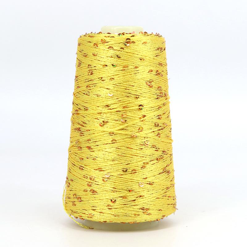 Sequin Cotton Yarn: 50g Fancy Skein for Hand & Machine Knitting