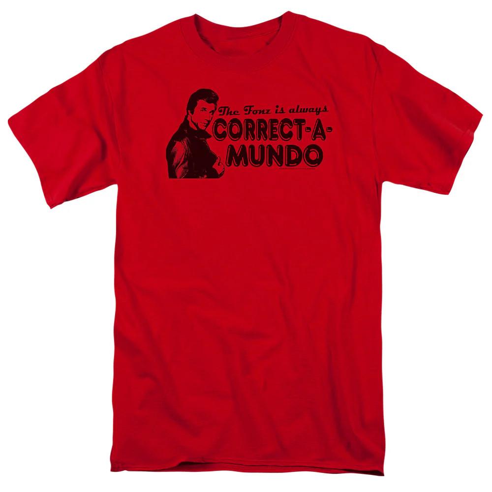 

Happy Days Correct A Mundo Mens T Shirt Red Officially Licensed 4XL
