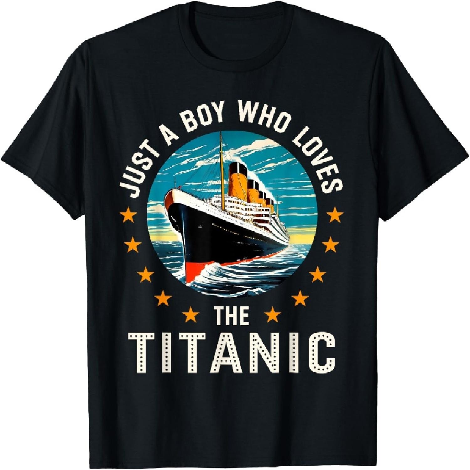

A Boy Who Loves the RMS Titanic Boys T-Shirt XXXXXL