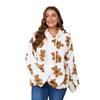 Neues Übergrößen-Doppelflanell-Kapuzensweatshirt Teddybär Plüsch Langarm-Pullover-Oberteil für Herbst/Winter