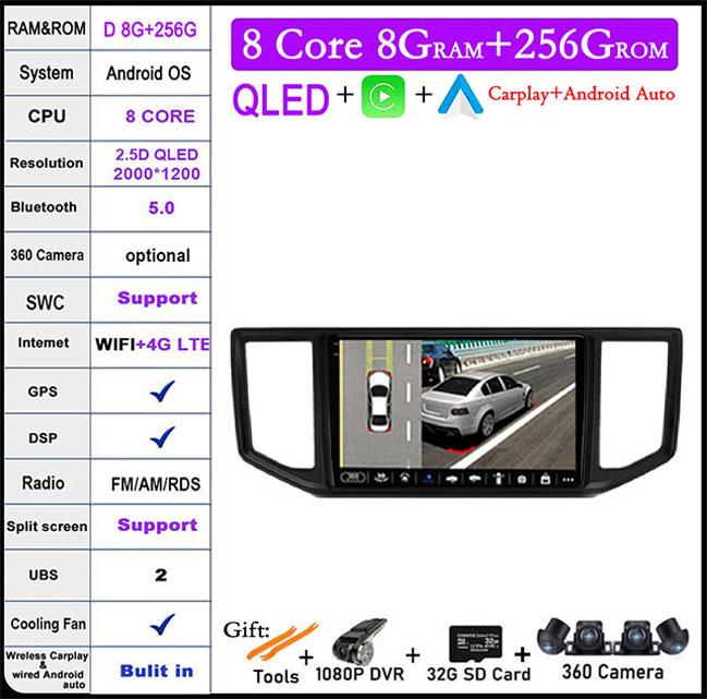 For Volkswagen VW Crafter 2017-2021 IPS/QLED DSP Android 14 Car Radio Multimedia Player Navigation GPS Carplay BT