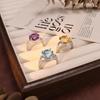 Brushed Craft S925 Sterling Silver Ring High Sense Natural Crystal Women Fine Jewelry