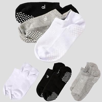 AL Sports Anti Slip Socks for Women Pilates Fitness Indoor Yoga Training Socks Comfortable and Breathable Cotton Socks