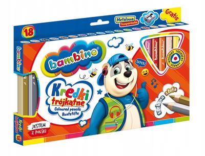 Bambino School Crayons 18 Colors Jumbo Triangular 12 Colors