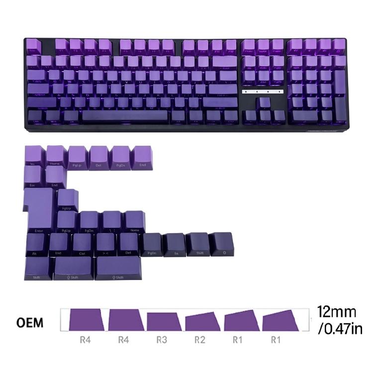 Purplee Gradients Keycaps 134Keys Double Shot Side Print Backlit Keyset, Dye Sublimation, Widely for 60 80 61/64/68/75/87