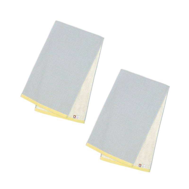 Imabari Towel Iori  Sway  Sports Towels, Set of 2, Imabari Towel Swim Towels, Sports, Gym, Absorbent, Quick-Drying, Solid Color, 100% Cotton (Fog)