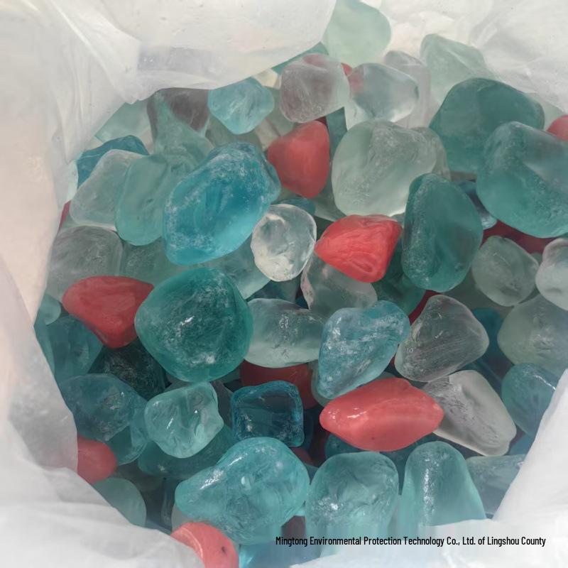 Multicolored Transparent Glass Rocks for Landscaping & Fish Tanks