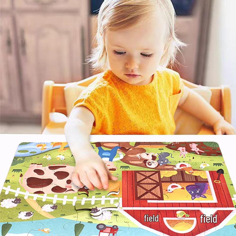 Kids' Large Piece Jigsaw Puzzle Box for Ages 3-6: Perfect for Kindergarten, Holiday Gifts, and Early Learning