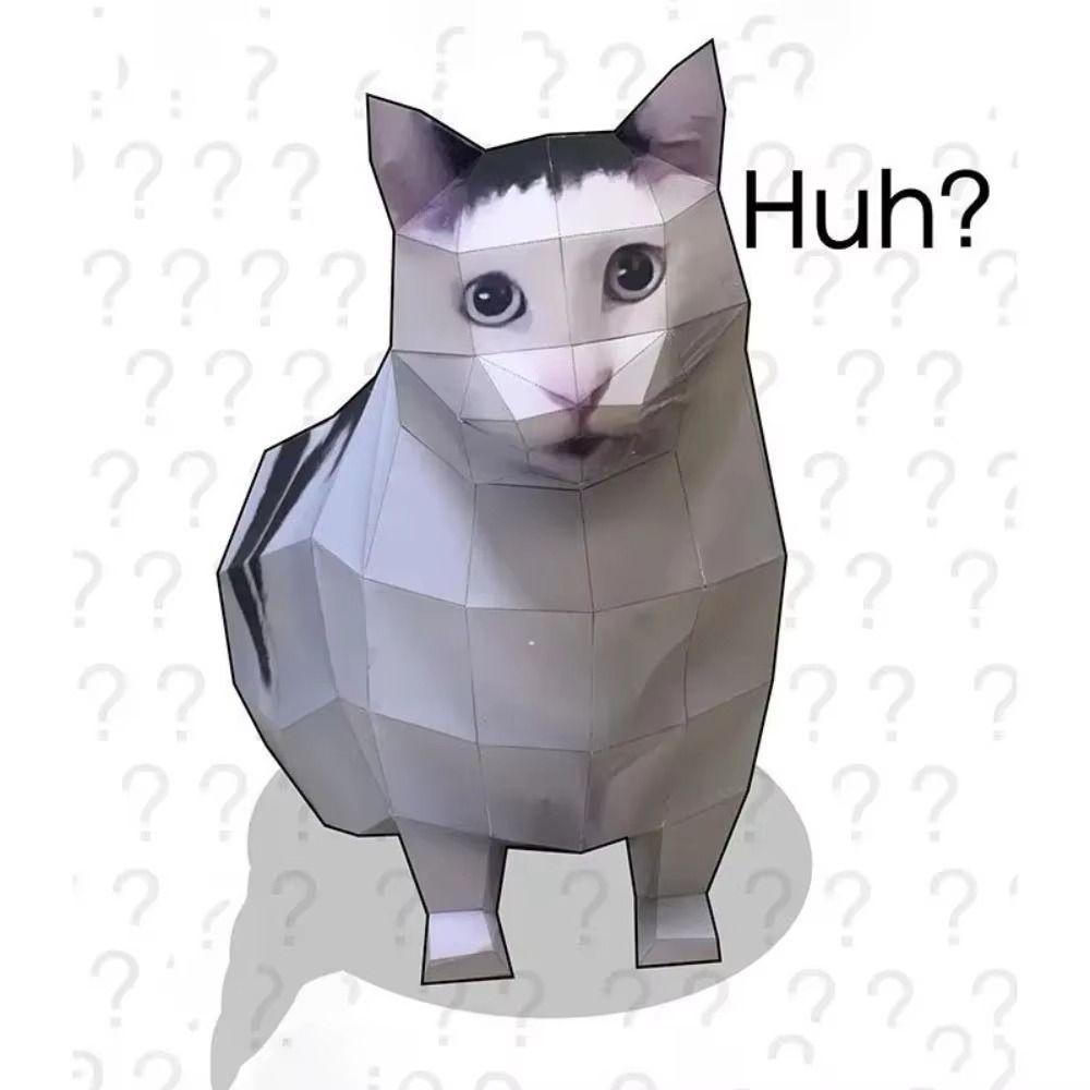 Gift Maxwell Cat Kitten Stereo Origami Large DIY Paper Cat Model Wondering Kitten Handmade Huh Cat Paper Model Home Decor