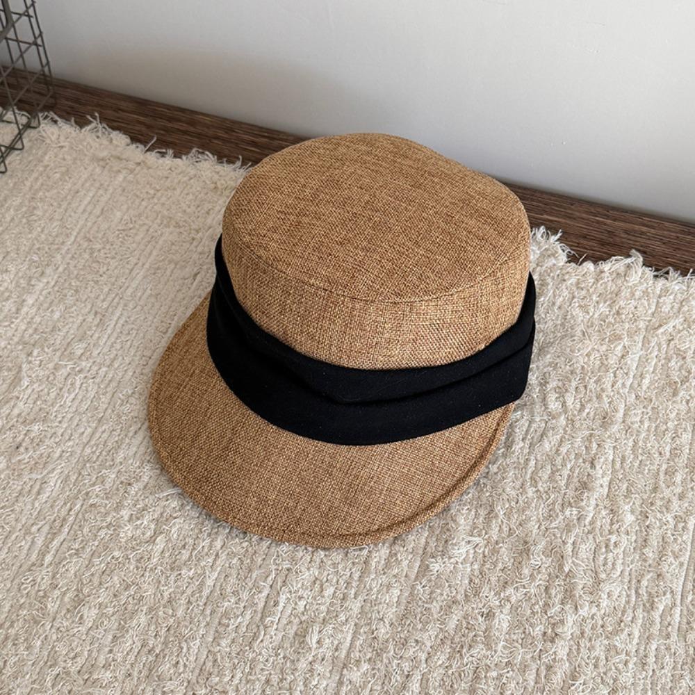 Elegant Breathable Fisherman Sun Hat Pleated Webbing Foldable Equestrian Hat Sun‑Shading UV Protection Linen Sun Hat Beach
