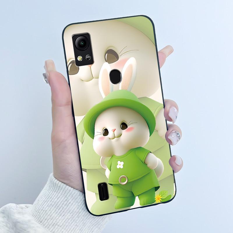 For Cricket Icon 5 Case AT&T Motivate 4 (SL112A/SL112C) Back Cover Luxury Cute Love Rabbit Funny Black Soft Silicone Phone Case