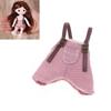 Trendy Doll Overalls With Detachable Straps Soft Cotton Outfit Easy Dress Up Toy Accessory