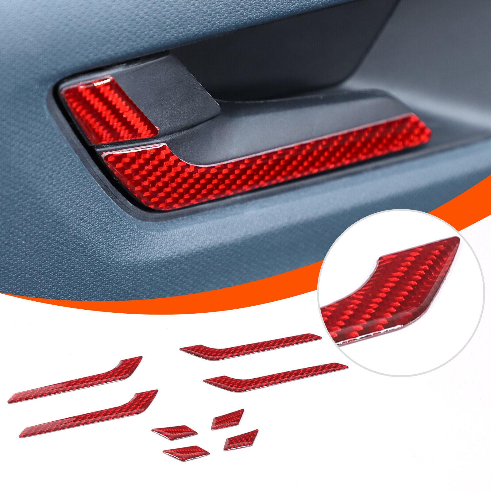 Red Carbon Fiber Inner Door Bowl Trim Panel Cover For Ford Maverick -2025