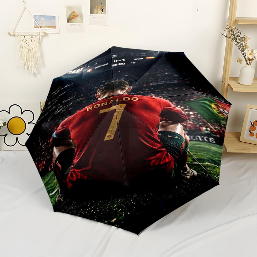 Cristiano Ronaldo's Trophy Showcase Portable Automatic Umbrella Compact 8-Rib Design Compact Design for Outdoor Daily Use Compact Folding Umbrella