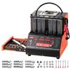 Fuel Injector Cleaner Tester, 9 Test Modes, 6-Cylinder 28kHz Ultrasonic Cleaning Machine Adjustable 12V/70V/120V for EFI/FSI/GDI, Injector Cleaner