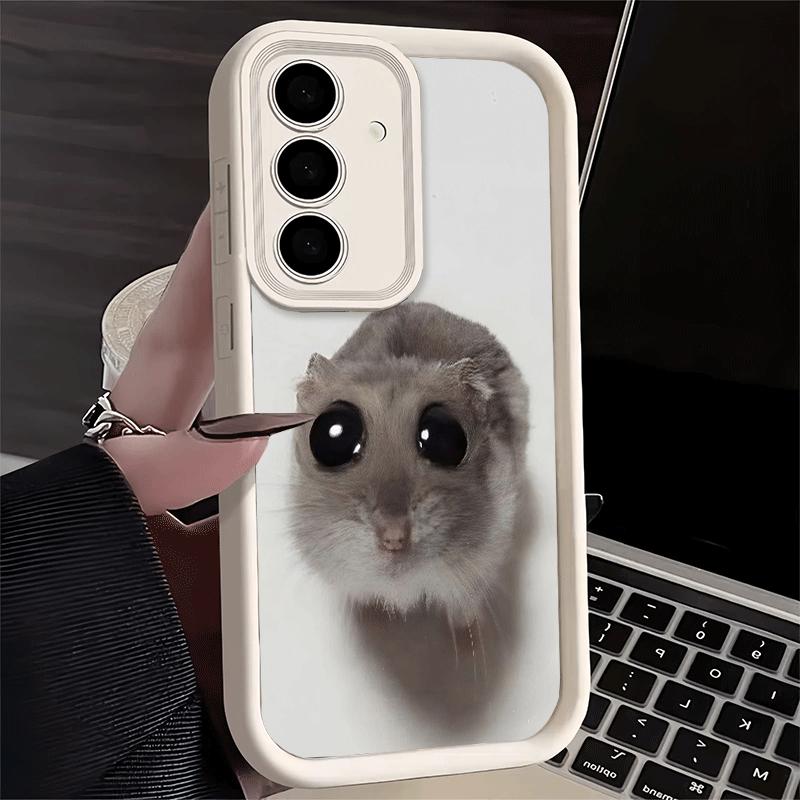 Phone Case for Samsung Galaxy A17 A16 A15 A14 A13 Funny Sad Hamster Meme A56 A36 A26 A55 A35 A25 A54 A34 A24 A53 A33 A23 A07 A06
