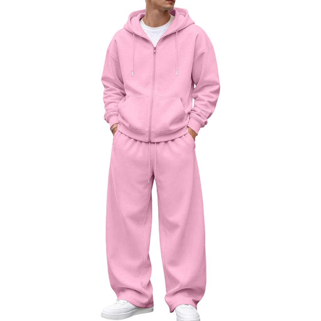 Ensemble Sweat à capuche zippé avec capuche pour homme et Pantalon de jogging - Survêtement décontracté pour la maison