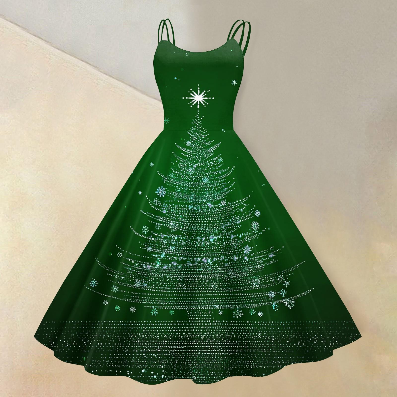 

Женское сексуальное платье с рождественским принтом, открытыми плечами, в стиле панк-ретро M