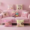 Food Lovers Cartoon Cute Donuts Cushion Cover Pillow Case Soft Skin Friendly Fabric  Concealed Zipper