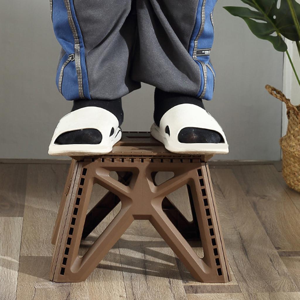 Folding Step Stool Strong Load-bearing Heavy-Duty Chair Travel Use Compact Collapsible Chair with Handle Camping Supplies