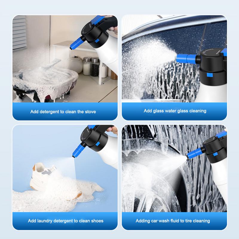 1.5L Electric Pressurized Foam Sprayer Car Wash High Pressure Washer Portable Cars Foam Cannon With USB Cable Car Accessories