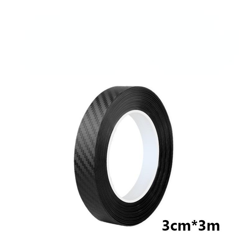 3D Carbon Fiber Car Door Sill Protector - Anti-Scratch Waterproof Matte Black Vinyl Film for Vehicle Body & Threshold Protection