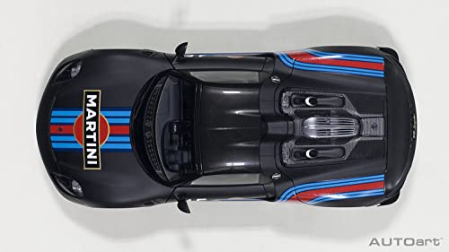 AUTOart 1/18 Scale Porsche 918 Spyder Weissach Package Black with Martini Stripes