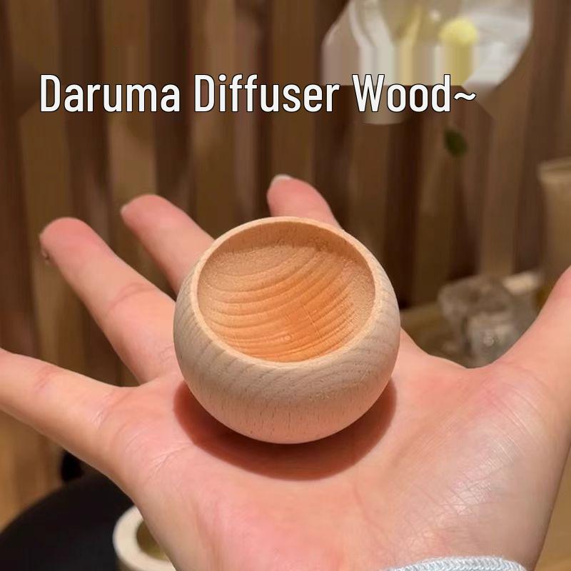 Pinecone Wood Aroma Diffuser: Portable Roly-Poly Essential Oil Diffuser with Black Walnut and Dried Flower Car Freshener