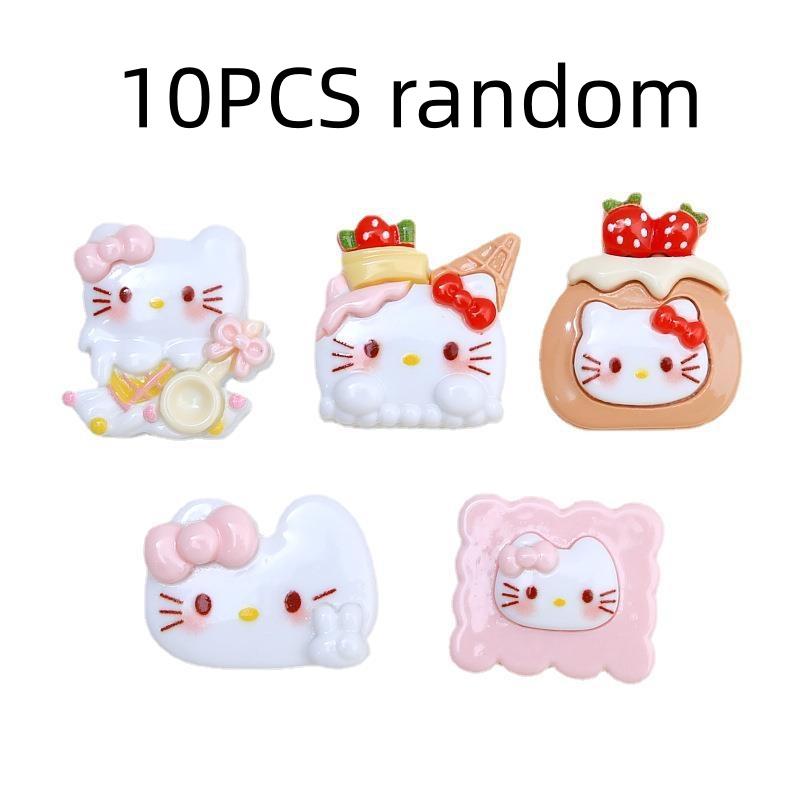 

20/100PCS Cute kitten cookies cartoon cream glue accessories creative shoe buckle materials resin accessories DIY accessories ha