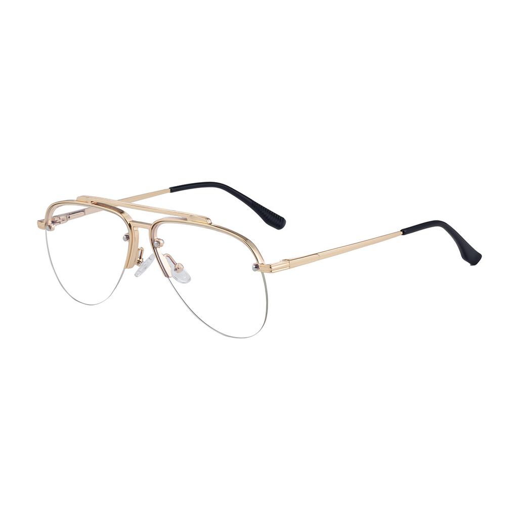 JYL TS Men's Semi-Rimless Double-Bridge - Pilot Sun-Protective KSL-98339
