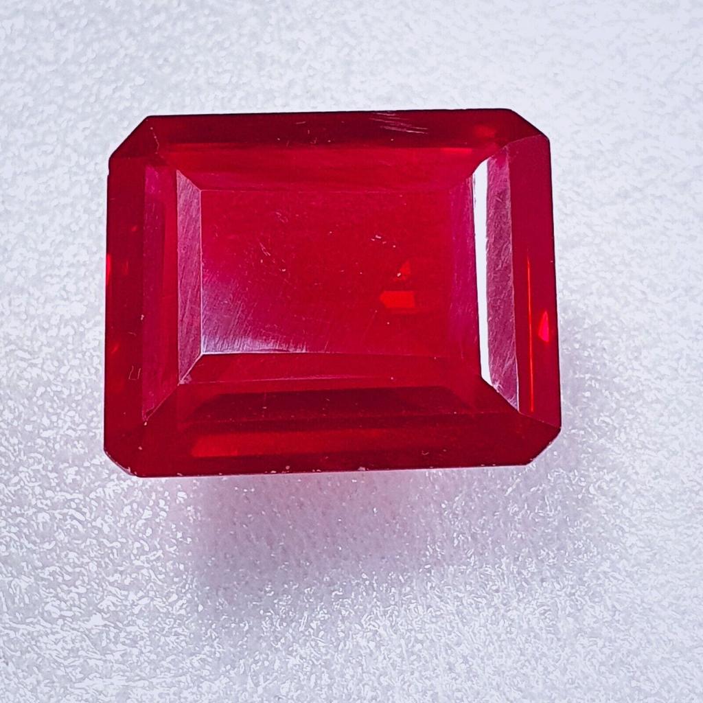 AAA Natural Blood Red Mozambique Ruby Loose Emerald Cut Gemstone 83 Ct