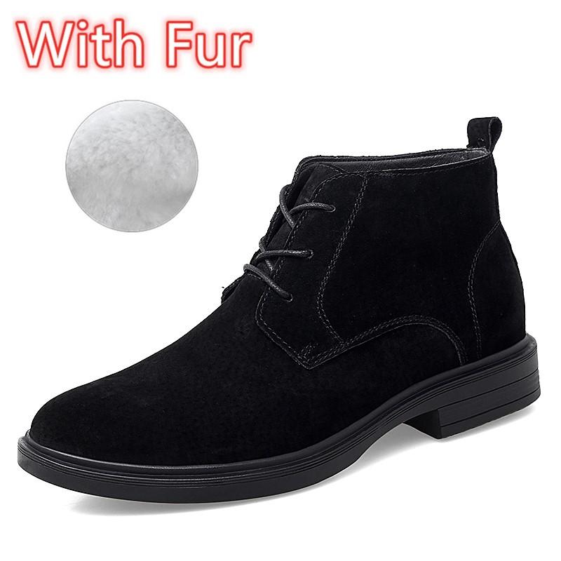 Men Boots Leather Suede Shoes Men Fashion Chelsea Ankle Boots Men'S Shoes Man Lace-Up Casual Shoes Male Comfortable Outdoor Boot