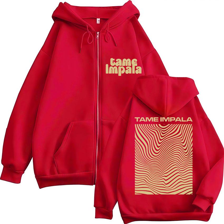 Rock Band Tame Impala Bluzy Rozpinane z Kapturem Męskie Damskie Gotyckie Hip Hop Vintage Bluza Polarowa Oversize Codzienne Kurtki Streetwear
