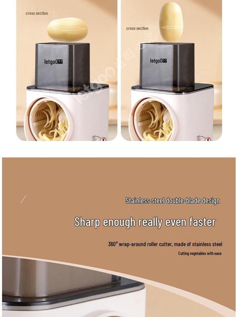 Electric Multifunctional Vegetable Cutter & Grater for Potatoes and Carrots