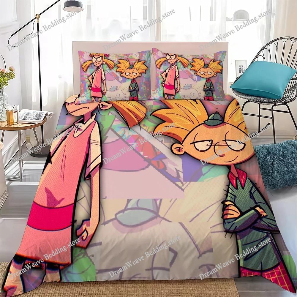 Hallo Cartoon A-Arnold! Bettbezug-Set Heimstil Bettwäsche Weiche Baumwolle Wäsche Bett Studentenwohnheim Geschenk