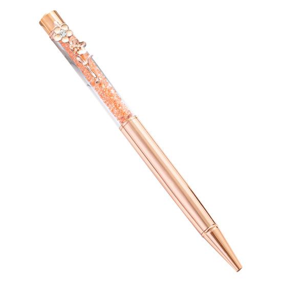 Ball Point Pen Four Leaf Clover Clip Rhinestone Included Multi-color Portable Creative Signing Pen for School