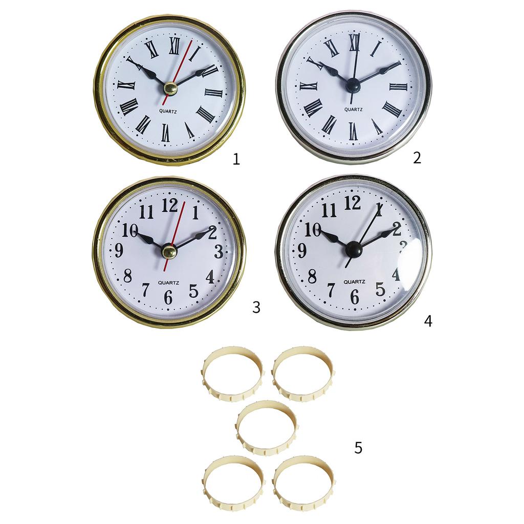 65mm Phnom Penh Iron Clock Nábytek Hodiny Hodinky Hlava Osvětlení Hodinová vložka Zlaté lemování Římská bílá Číslice Dekor